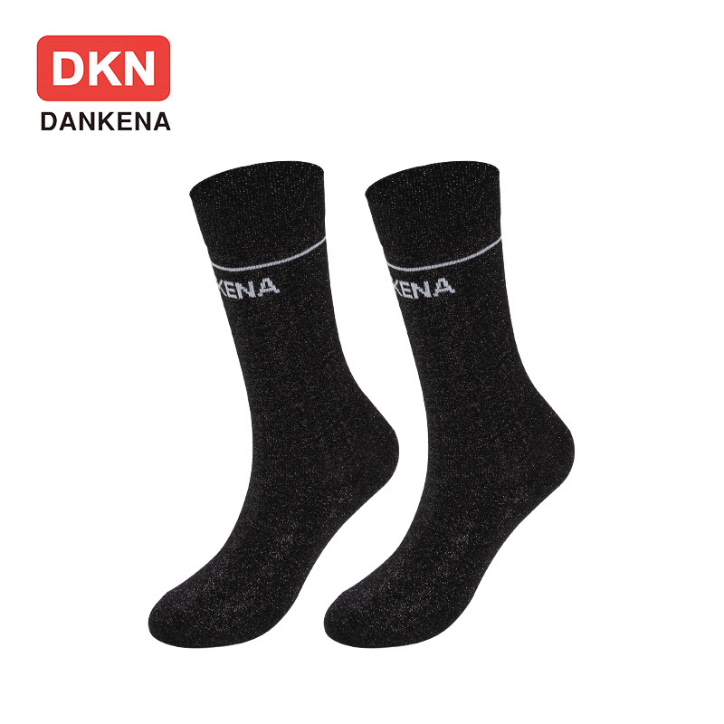 DANKENA 10 Pairs New European Station Liangsi Socks Metallic Metal Socks Knee Socks Letter Perthite Socks